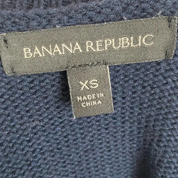 Banana Republic • Navy Black Bobble Crew Neck Sweater - Picture 6 of 6